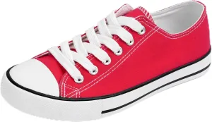 Colgo Women's Canvas Shoes, Lace-Up Low-Top Comfortable Breathable Sneakers for Women, Non-Slip Fashion Flats