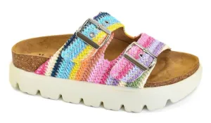 Colorful Platform Sandal In Multi