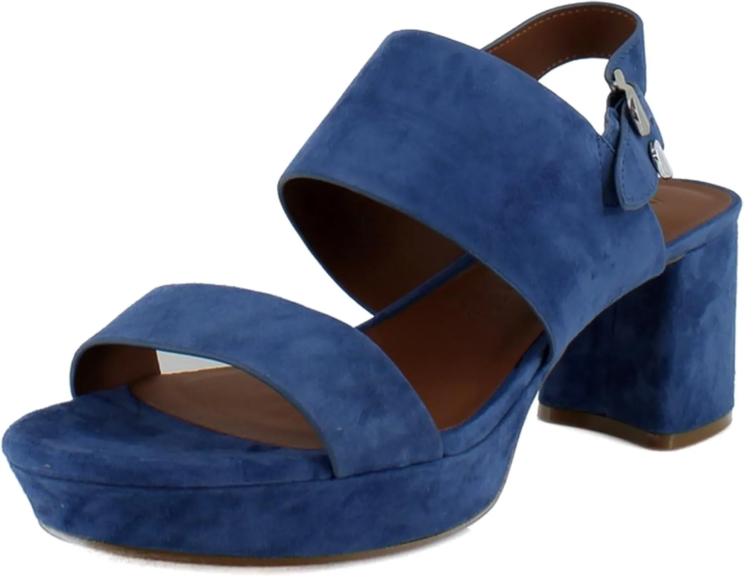 Comfortable Women's Platform Sandal in Indigo Suede Suede