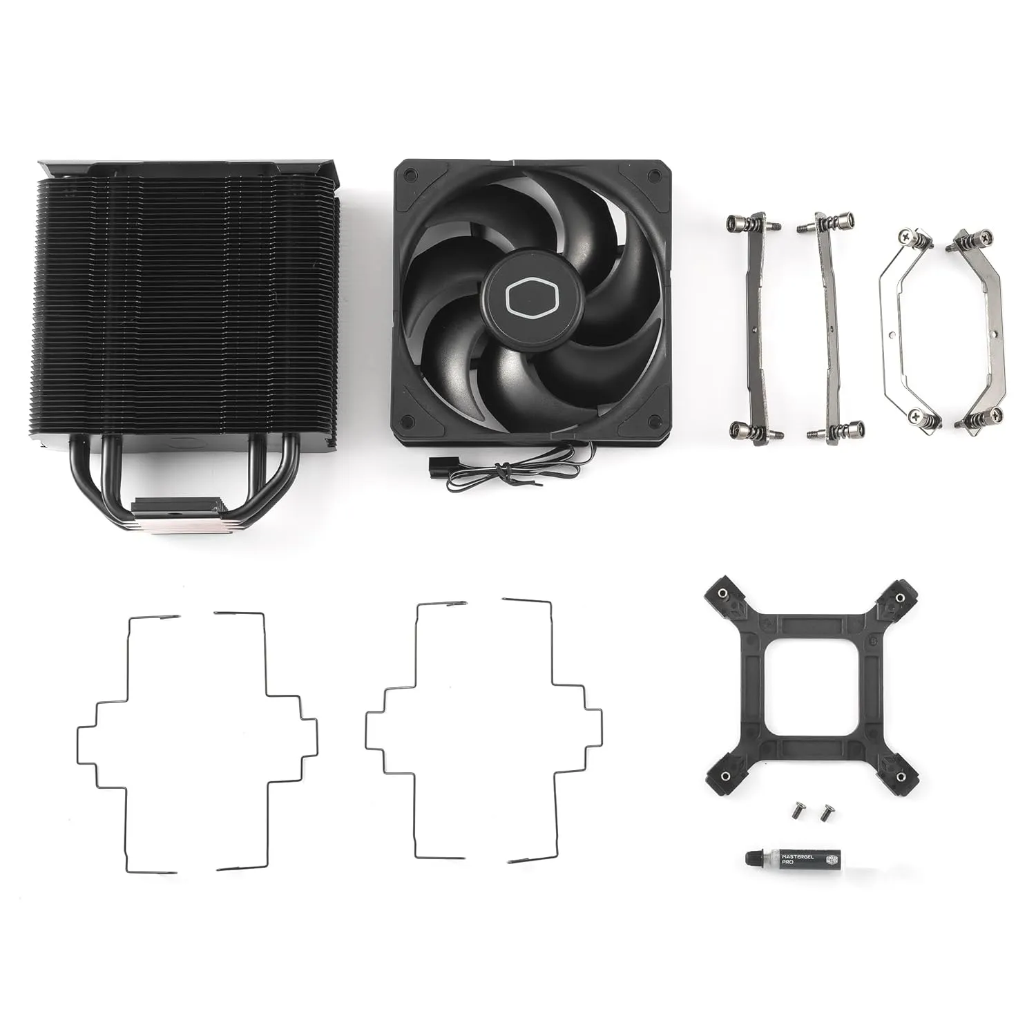 Cooler Master Hyper 212 Black CPU Air Cooler - Aluminium Finish, 4 Compact Continuous Direct Contact Heat Pipes, SickleFlow 120 Edge Fan, LGA1700 & AM5 Brackets - Black