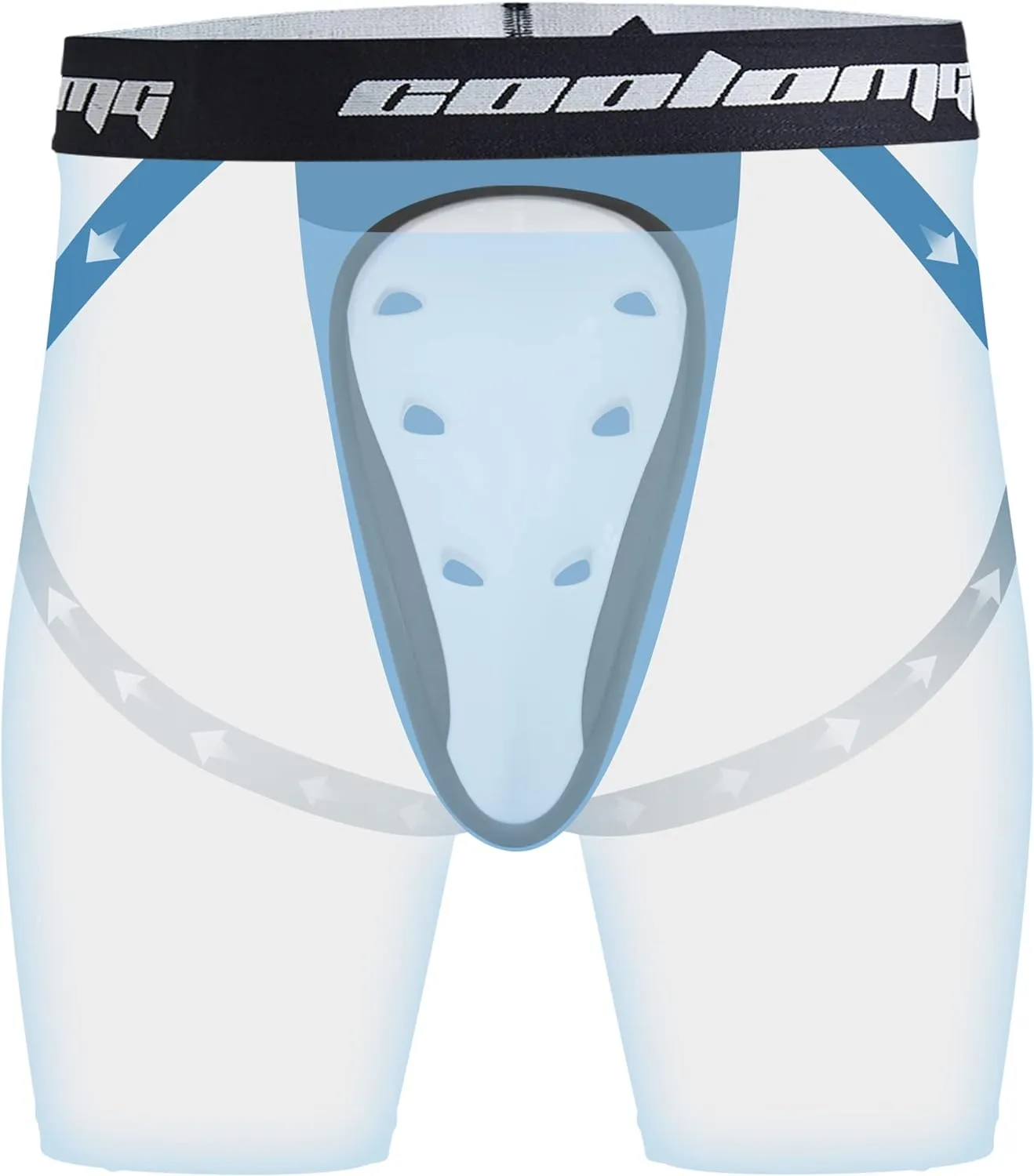 COOLOMG Mens Compression Shorts with Cup Athletic Sliding Underwear for Baseball Football MMA Lacrosse Field Hockey