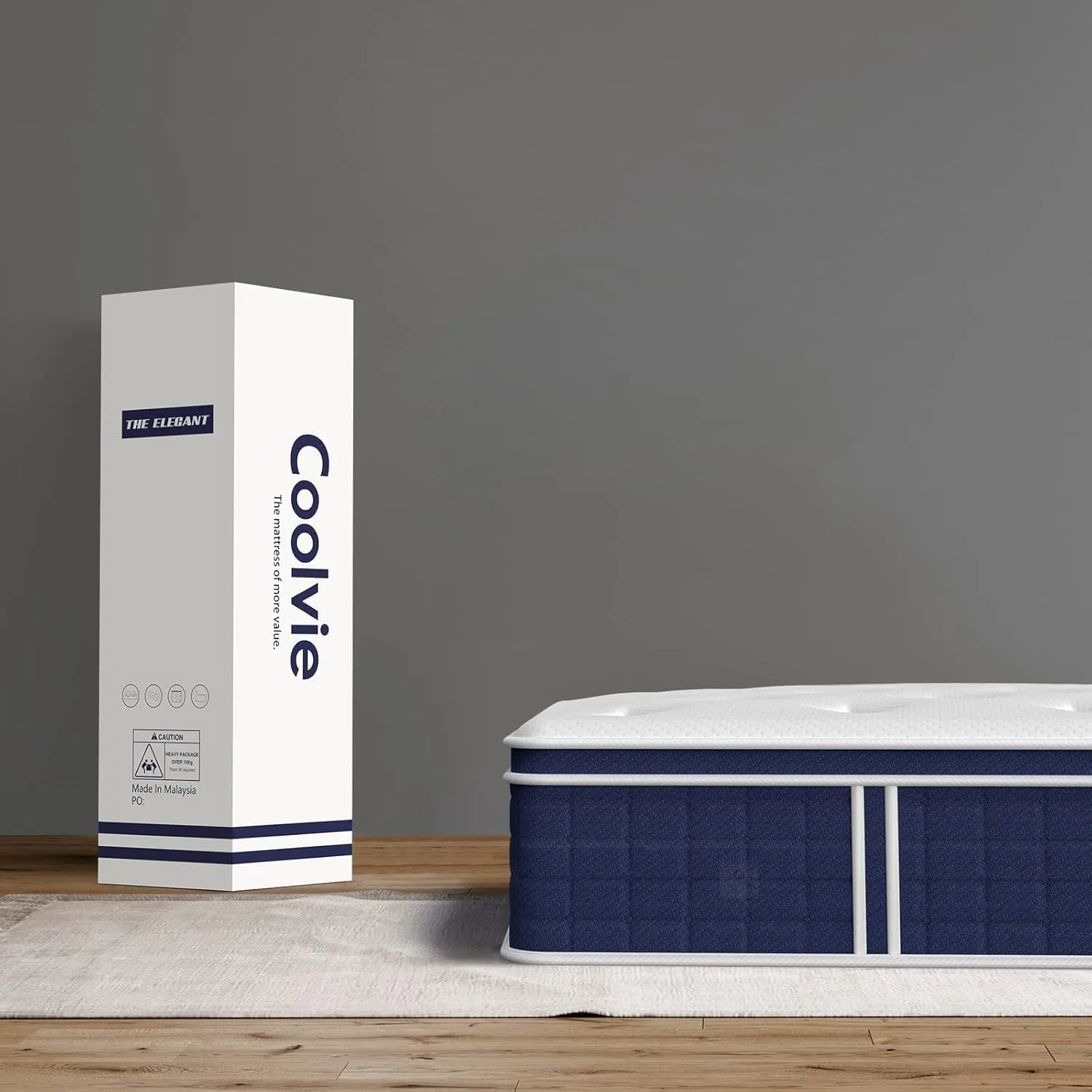 Coolvie Mattresses Queen Size, 12 Inch Supportive Foam Hybrid Mattress in a Box, Individual Pocket Springs for Cooler Sleep & Minimal Motion Transfer, Medium Firm for Back Sleeper 100-Night Trial