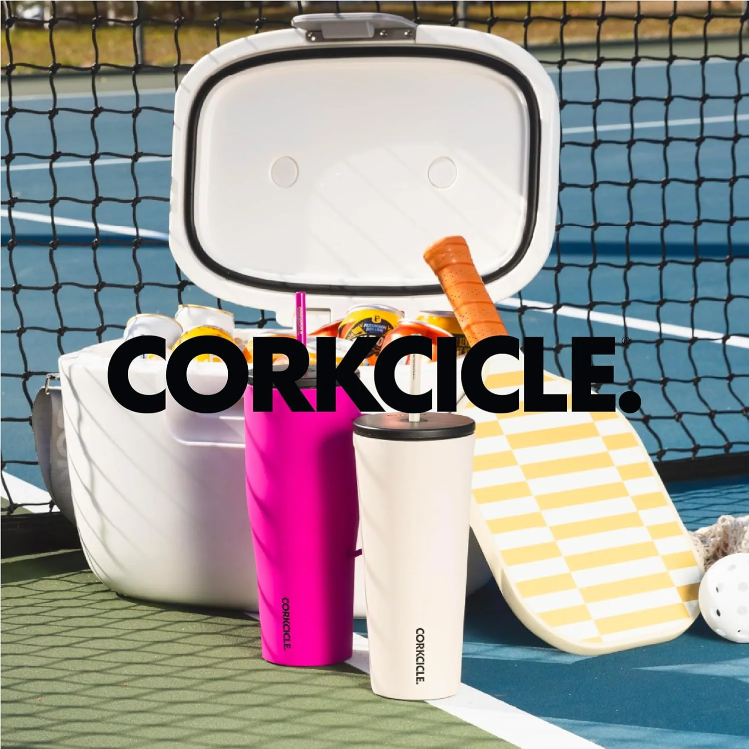 Corkcicle Cold Cup Insulated Tumbler with Lid and Straw, Gloss White, 24 oz – Reusable Water Bottle Keeps Beverages Cold for 12hrs, Hot 5hrs – Cupholder Friendly Tumbler, Lid for Flexible Sipping