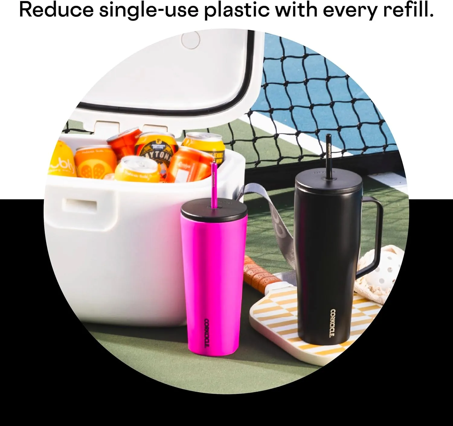 Corkcicle Cold Cup Insulated Tumbler with Lid and Straw, Gloss White, 24 oz – Reusable Water Bottle Keeps Beverages Cold for 12hrs, Hot 5hrs – Cupholder Friendly Tumbler, Lid for Flexible Sipping