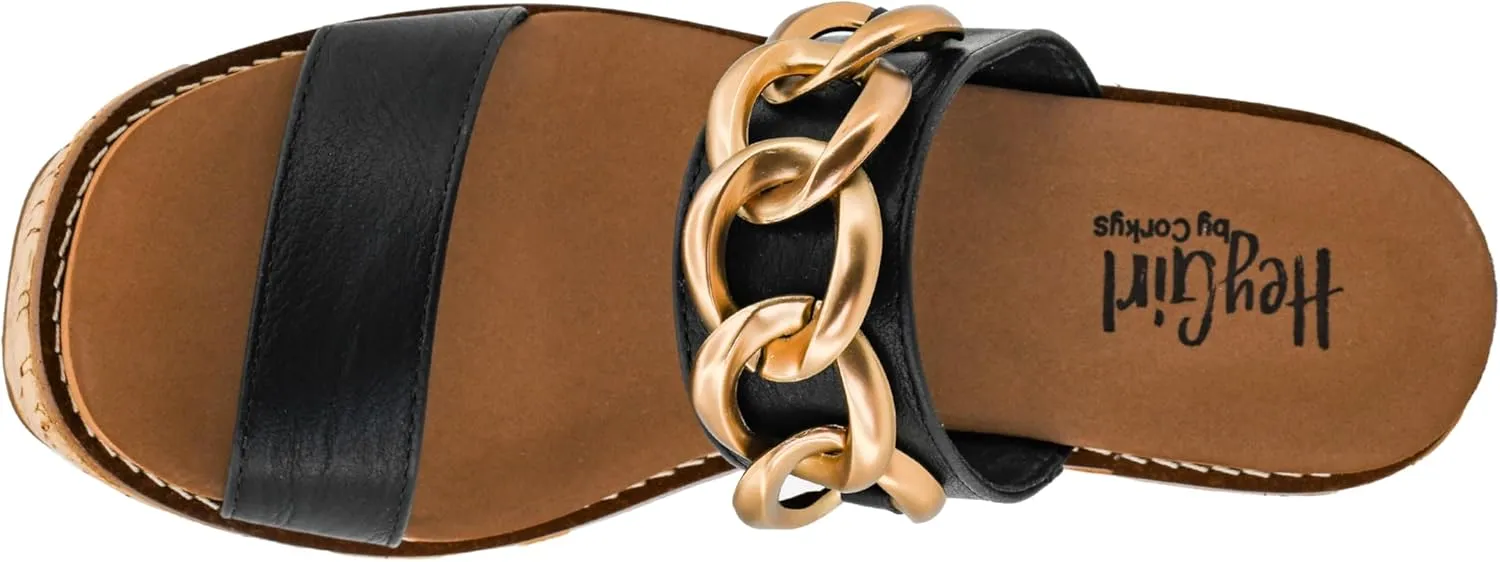 Corkys Footwear On Vacay 3.75-Inch Wedges - Two Strap Slip-on Cork Wedge With Chunky Chain Detail - Where Comfort Meets Chic with Cushioned EVA Insoles