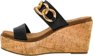 Corkys Footwear On Vacay 3.75-Inch Wedges - Two Strap Slip-on Cork Wedge With Chunky Chain Detail - Where Comfort Meets Chic with Cushioned EVA Insoles