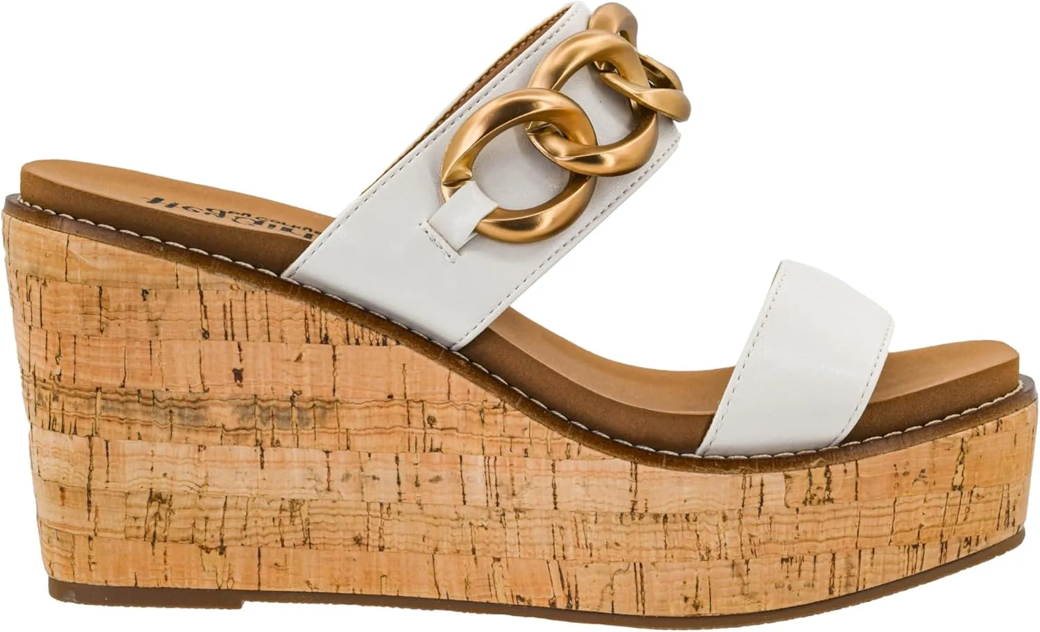 Corkys Footwear On Vacay 3.75-Inch Wedges - Two Strap Slip-on Cork Wedge With Chunky Chain Detail - Where Comfort Meets Chic with Cushioned EVA Insoles