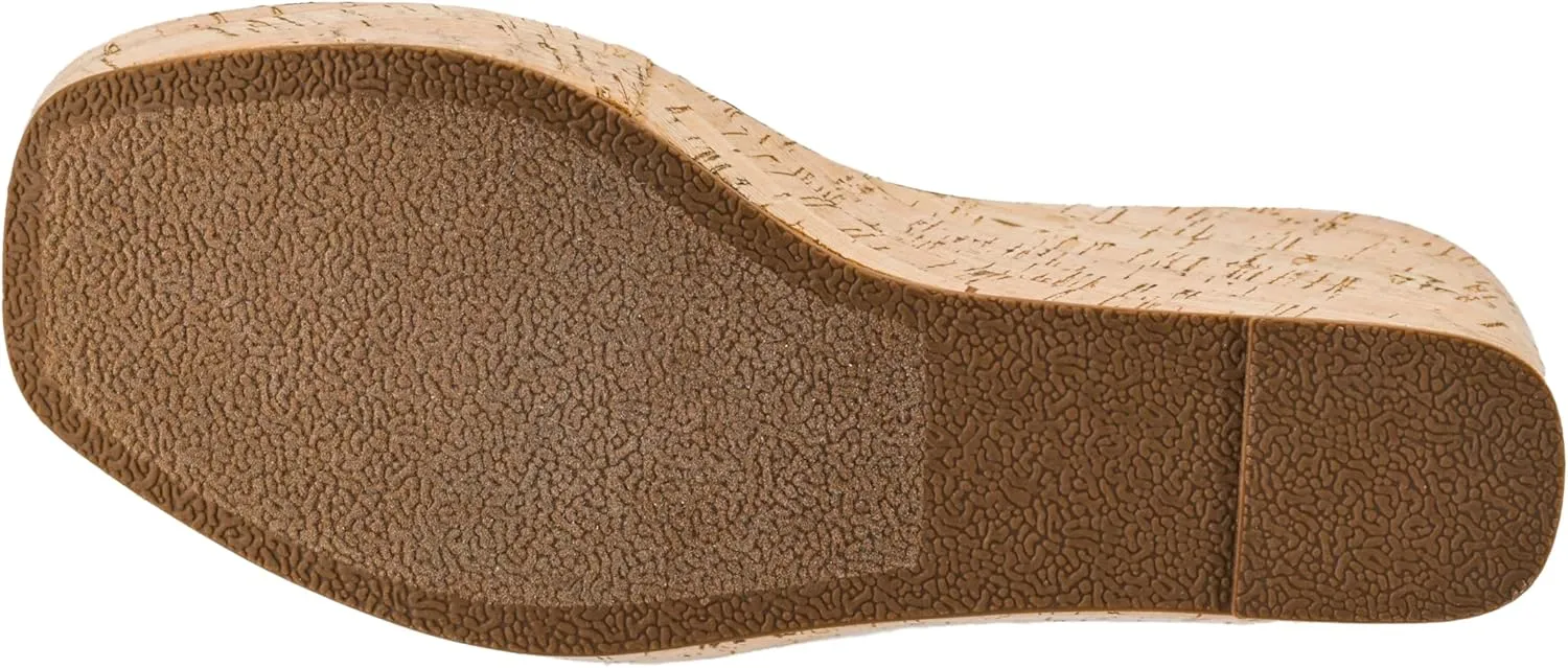 Corkys Footwear On Vacay 3.75-Inch Wedges - Two Strap Slip-on Cork Wedge With Chunky Chain Detail - Where Comfort Meets Chic with Cushioned EVA Insoles