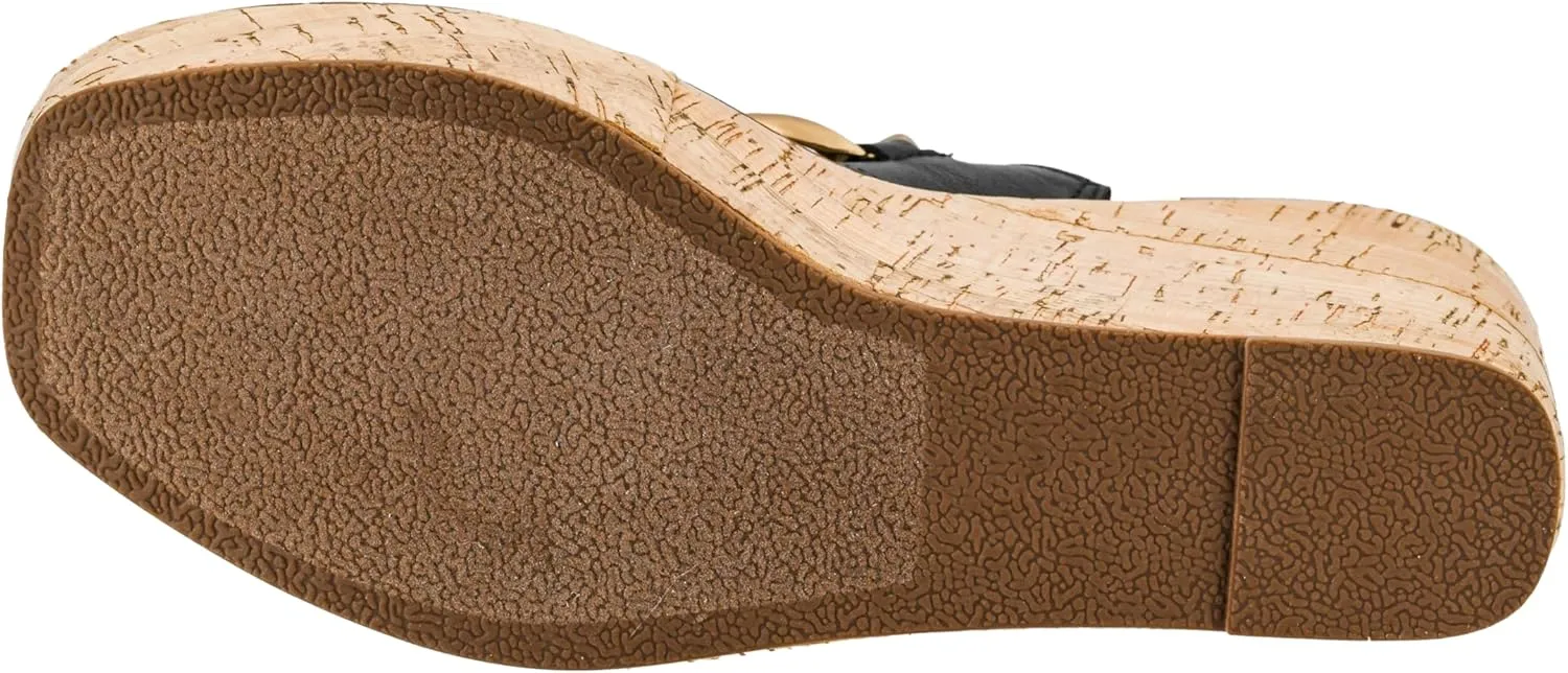 Corkys Footwear On Vacay 3.75-Inch Wedges - Two Strap Slip-on Cork Wedge With Chunky Chain Detail - Where Comfort Meets Chic with Cushioned EVA Insoles