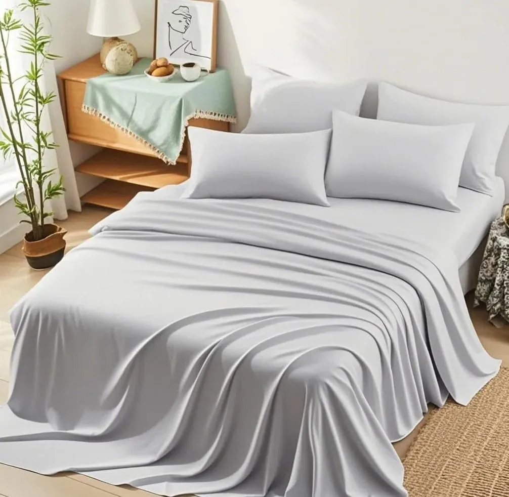 Cosybay 1pcs/2pcs/7pcs Large Comforter Set King Size, Red/Orange/Green 7pcs Luxury Cool Fitted Sheet Set with 14" Pocket, Queen Size Bed Sheet, 4pcs Large Pillow Cover, Hotel Comforter Sets