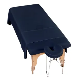 Cottingon 3 Piece Massage Table Sheet Set, 100% Brushed Premium Microfiber Ultra Light, Wrinkle free, Facial Bed Cover Fits 36" x 77" upto 7"Deep Massage Beds, Navy Blue