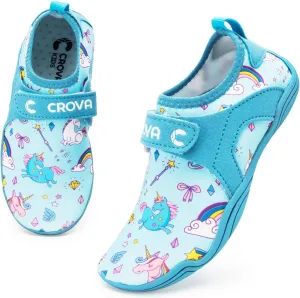 CROVA Kids Water Sports Shoes Ultra Light Totally Drainage Quick-Dry Aqua Socks Barefoot Slip-on for Boys Girls Toddler