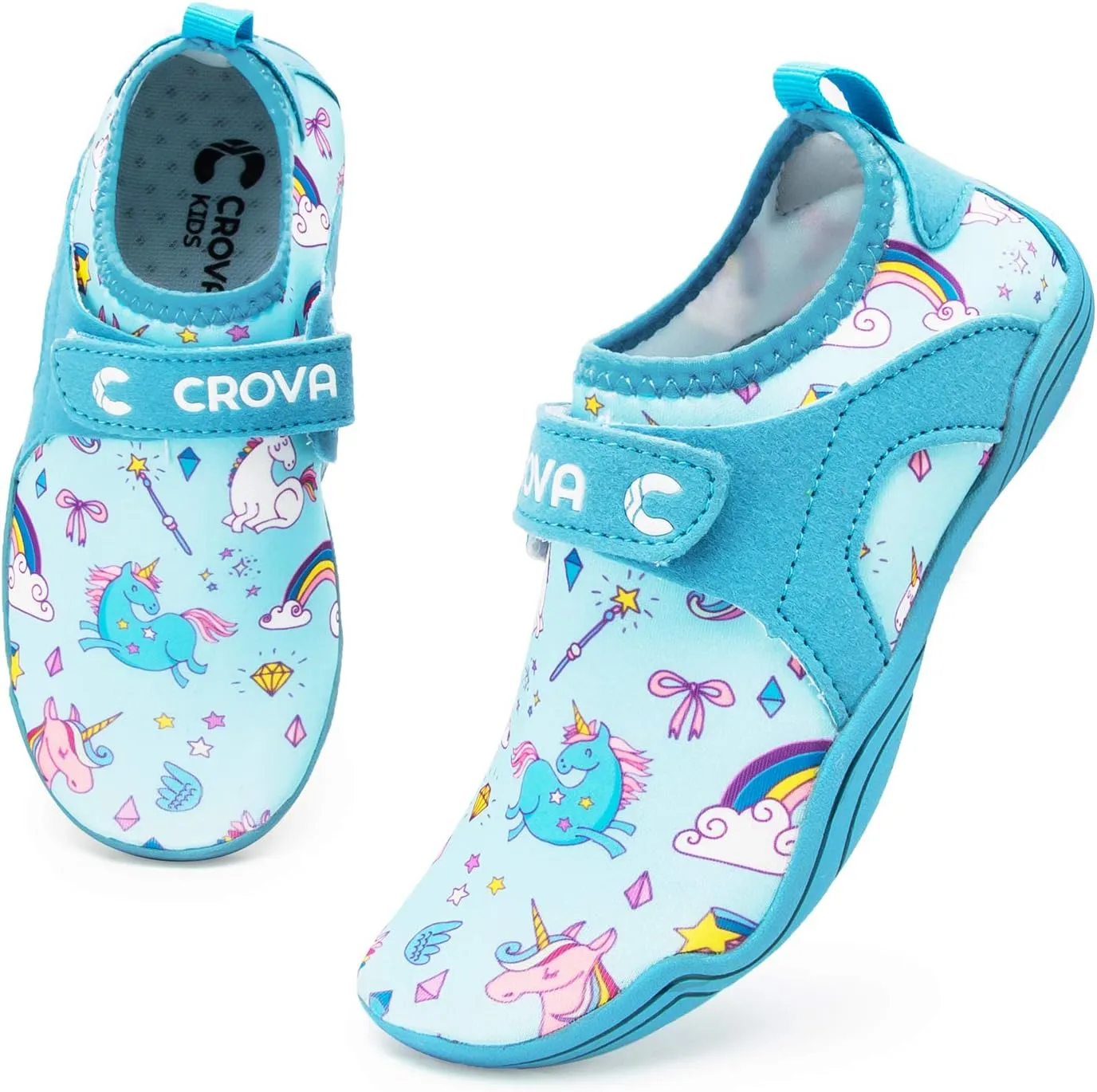 CROVA Kids Water Sports Shoes Ultra Light Totally Drainage Quick-Dry Aqua Socks Barefoot Slip-on for Boys Girls Toddler