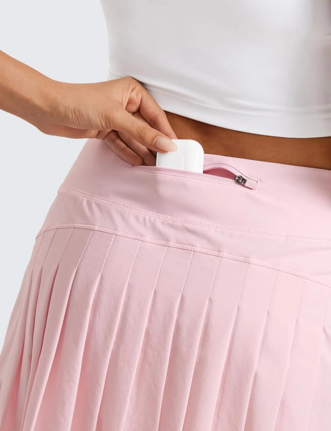 CRZ YOGA Women's Quick Dry Pleated Tennis Skirts Mid Waisted Cute Athletic Workout Running Sports Golf Skorts Volleyball