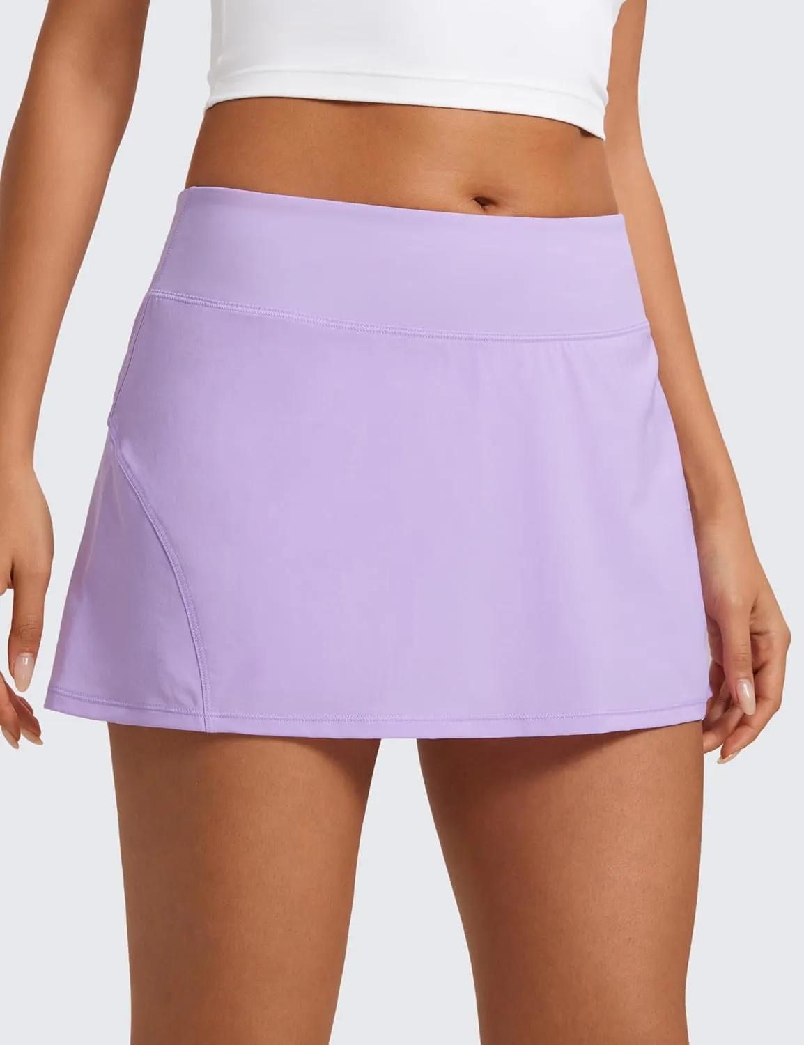 CRZ YOGA Women's Quick Dry Pleated Tennis Skirts Mid Waisted Cute Athletic Workout Running Sports Golf Skorts Volleyball