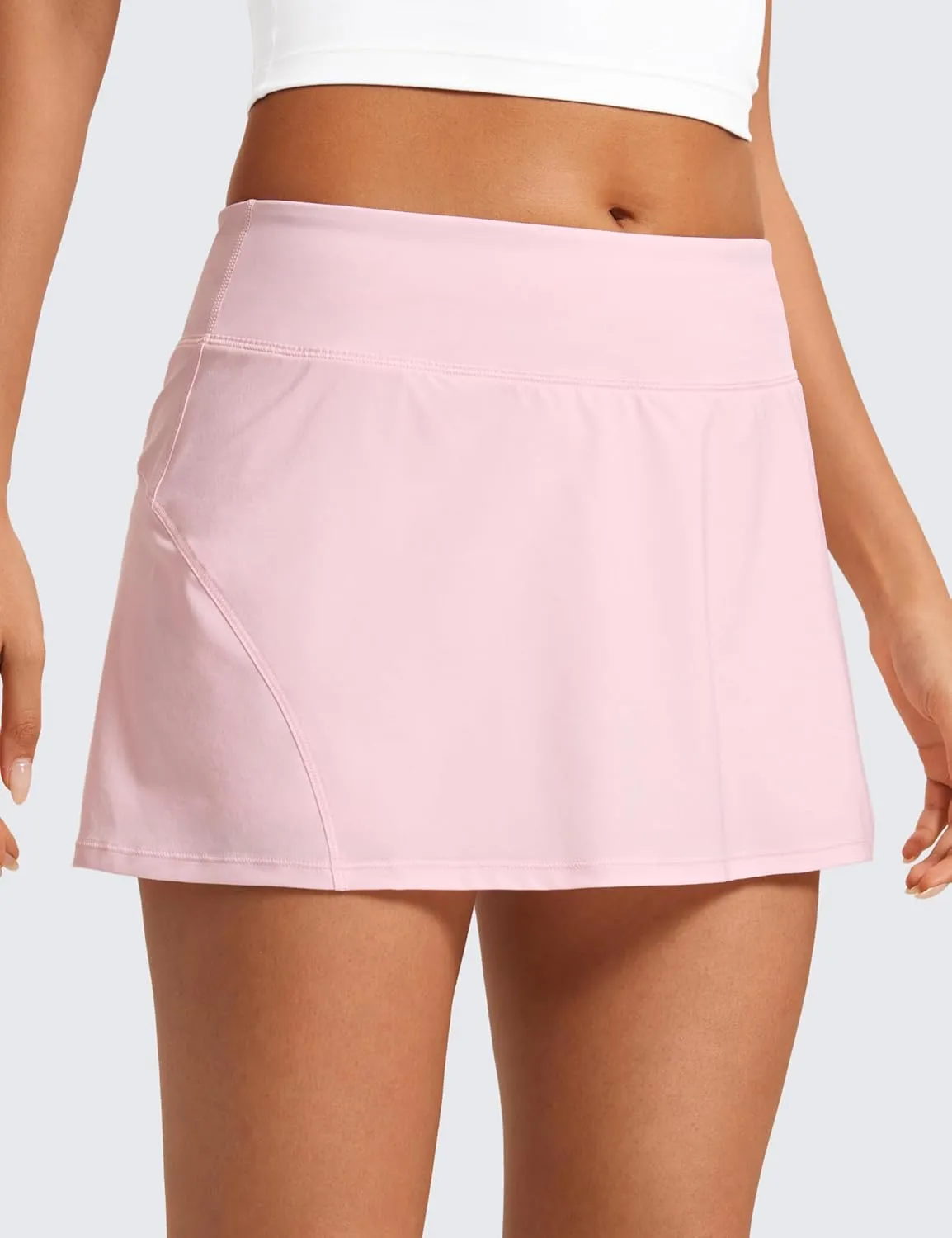 CRZ YOGA Women's Quick Dry Pleated Tennis Skirts Mid Waisted Cute Athletic Workout Running Sports Golf Skorts Volleyball