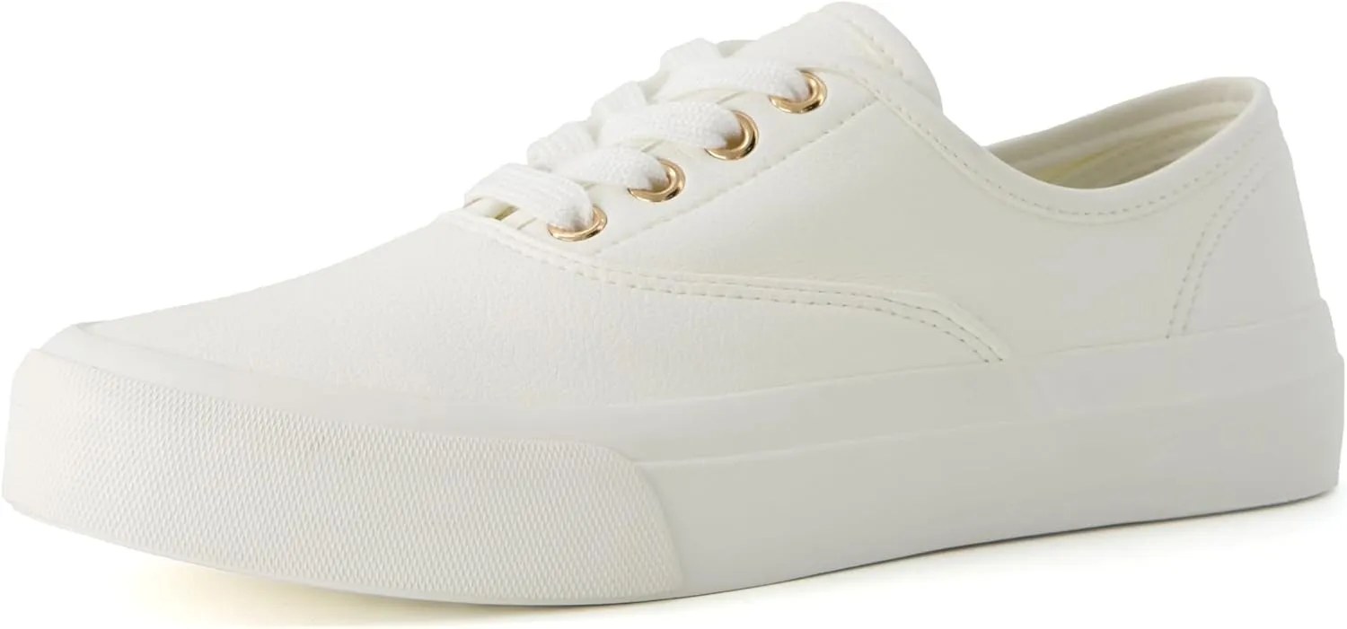 CUSHIONAIRE Women’s Freshman Canvas Lace-Up Sneaker with Memory Foam, Wide Widths Available | Casual Walking Shoes, Lightweight & Comfortable
