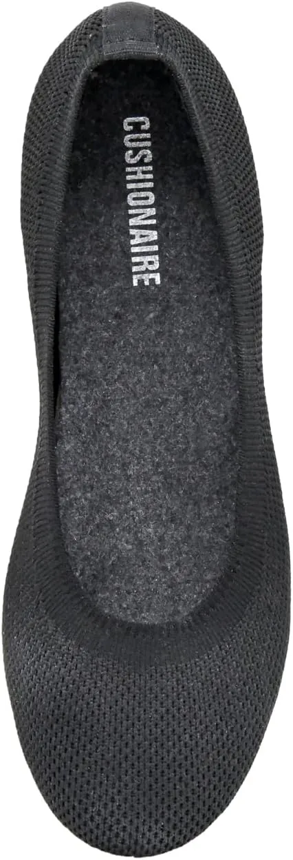 CUSHIONAIRE Women's Tyra Knit Flat with  Memory Foam and Wide Widths Available