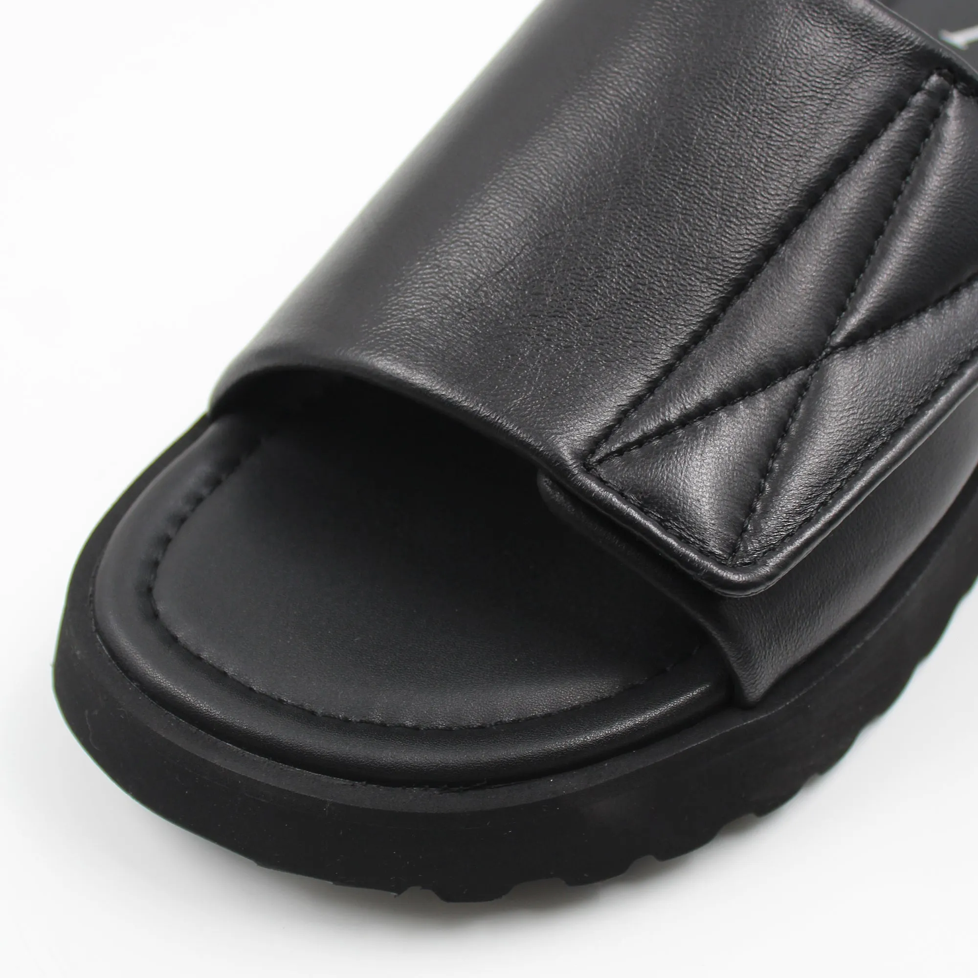 Cushioned Leather Slip On Sandals