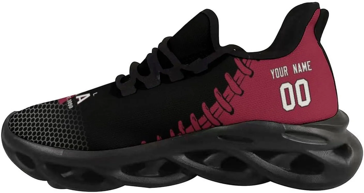 Custom Men's Sneakers Football Personalized Breathable Fan Gift Name & Number Athletic Gym Slip-on Shoes