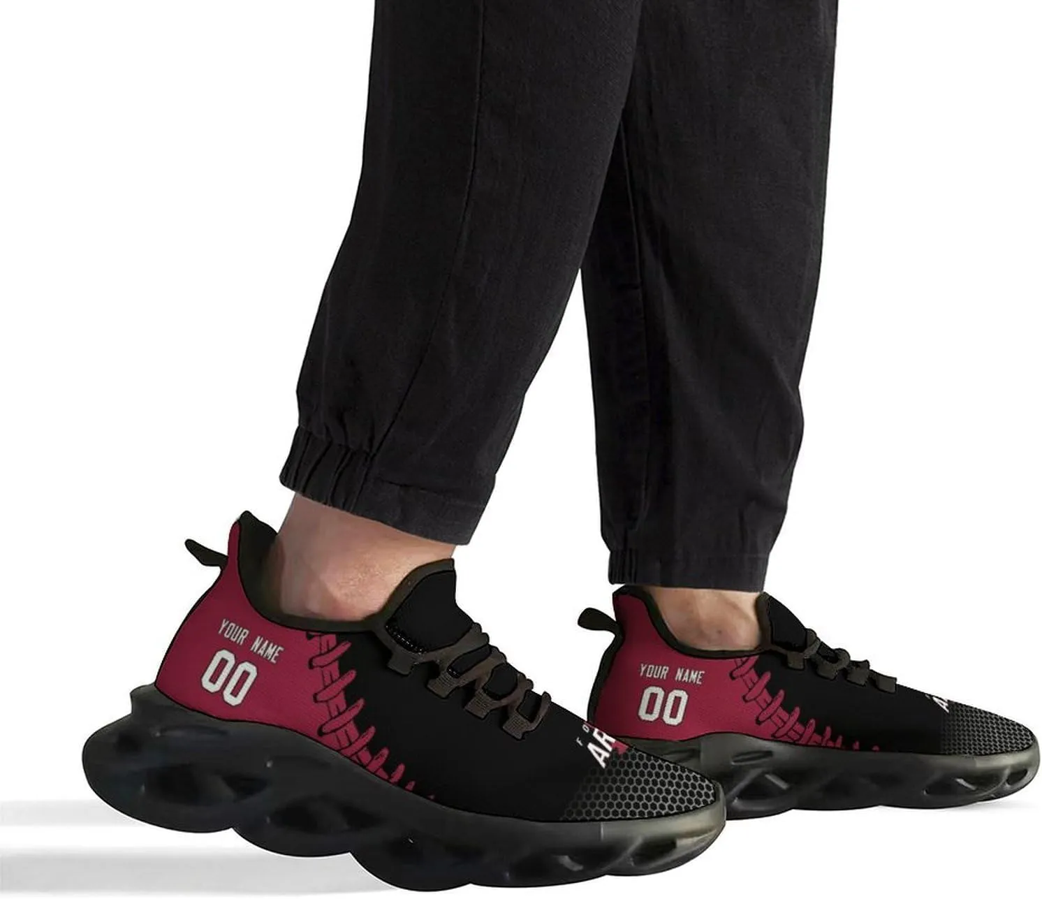 Custom Men's Sneakers Football Personalized Breathable Fan Gift Name & Number Athletic Gym Slip-on Shoes