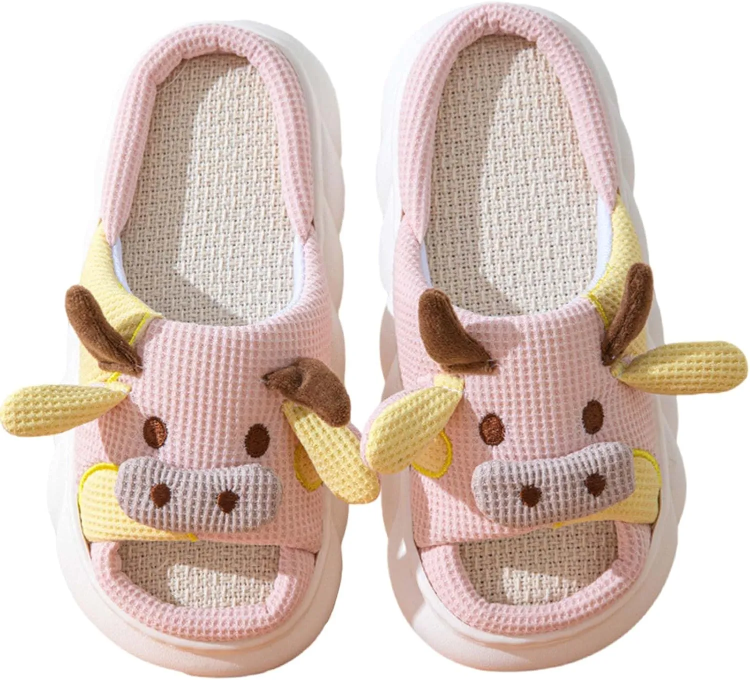 Cute Cow Slippers for Women, Indoor House Slippers, Platform Sole