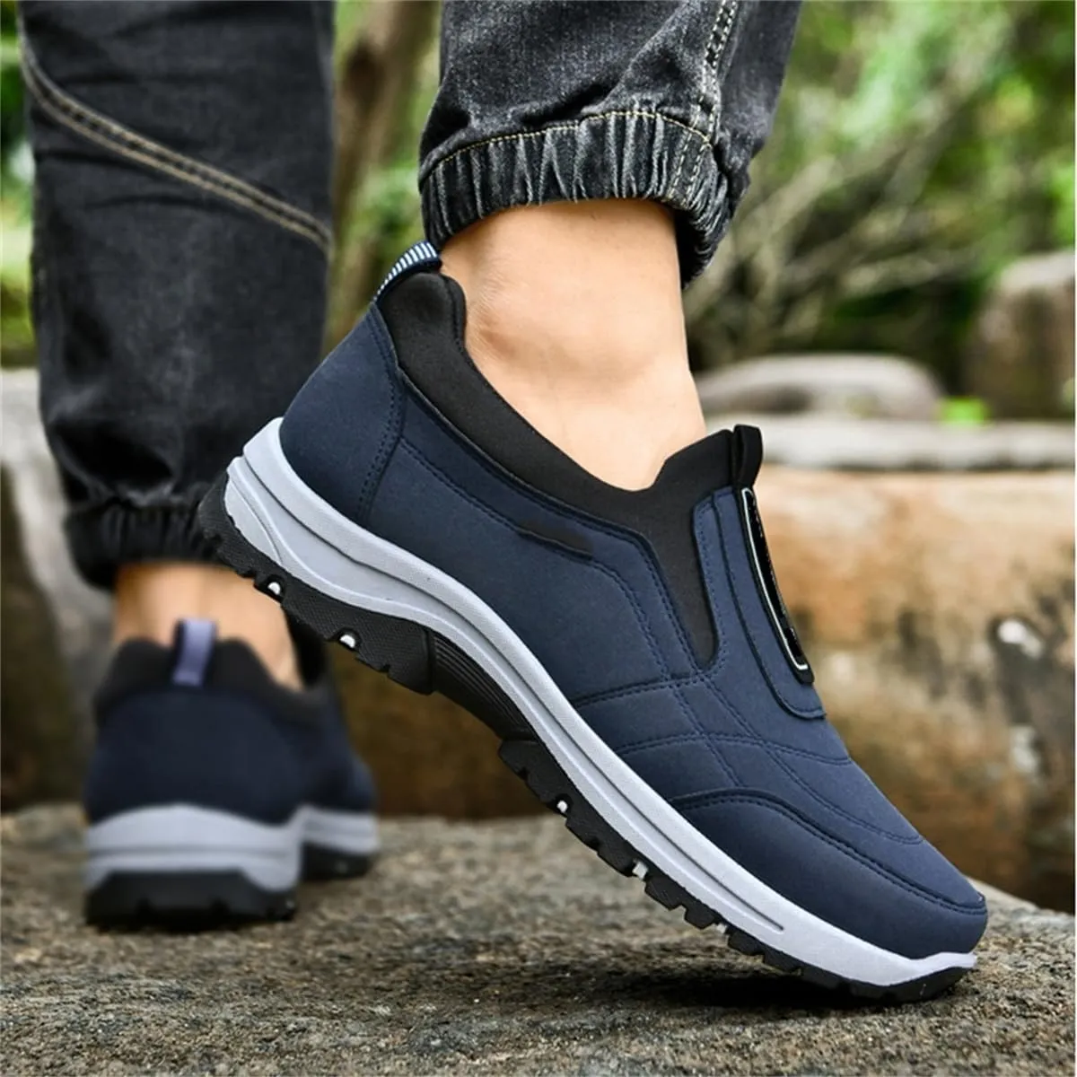 Daladder Walking Shoes,Men's Comfortable Waterproof Breathable Orthopedic Sneaker,Outdoor Lightweight Non Slip Hiking Loafers