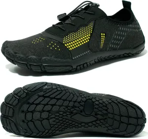 deenor Adjustable Water Shoes for Men Quick Dry Wide Toe Aqua Shoes for Swim Beach Surf