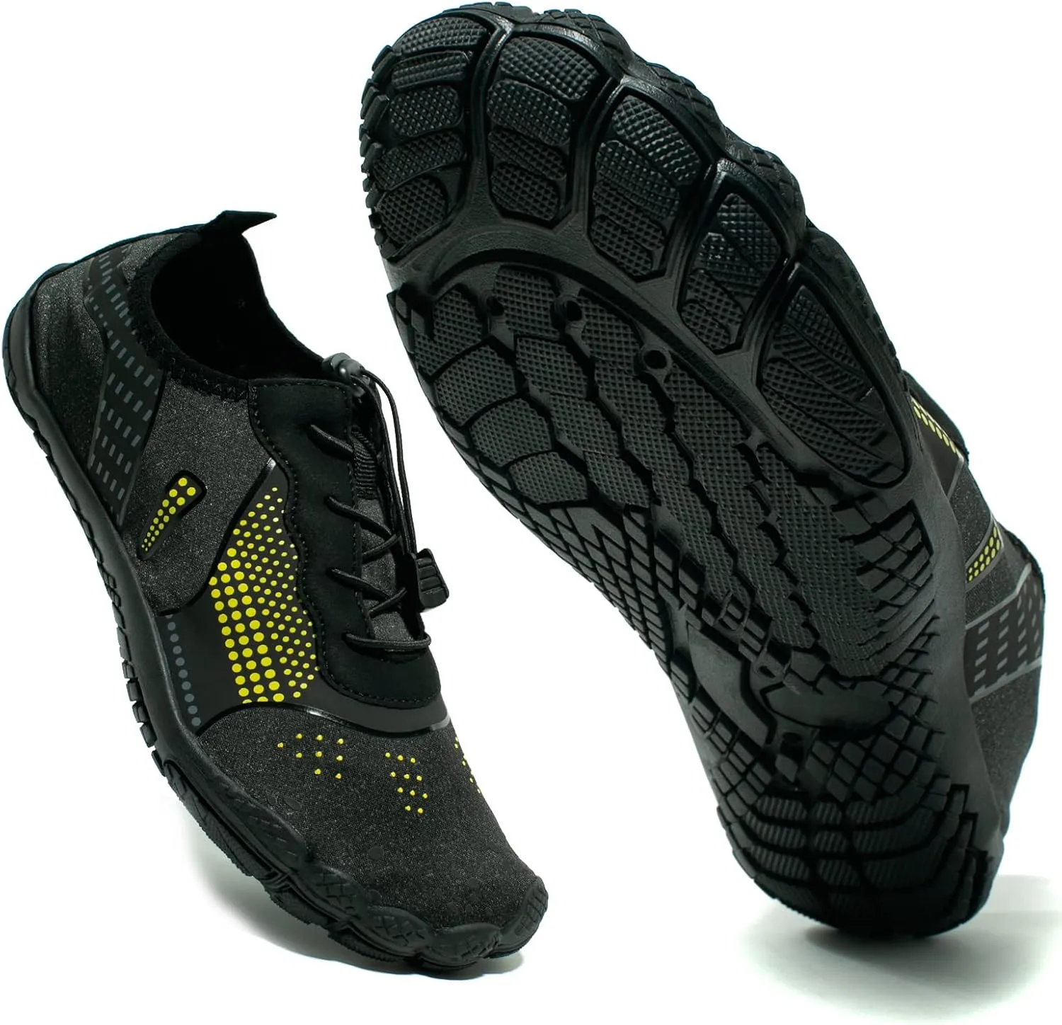 deenor Adjustable Water Shoes for Men Quick Dry Wide Toe Aqua Shoes for Swim Beach Surf