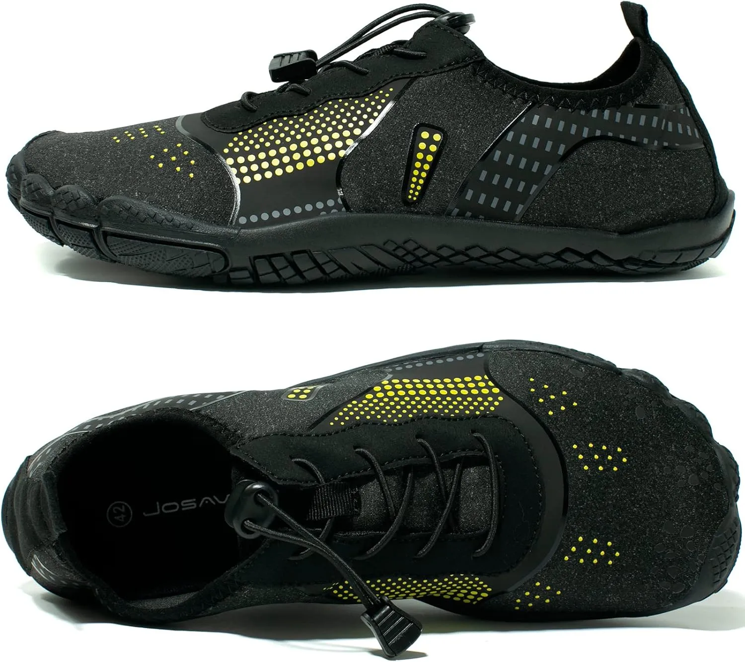 deenor Adjustable Water Shoes for Men Quick Dry Wide Toe Aqua Shoes for Swim Beach Surf