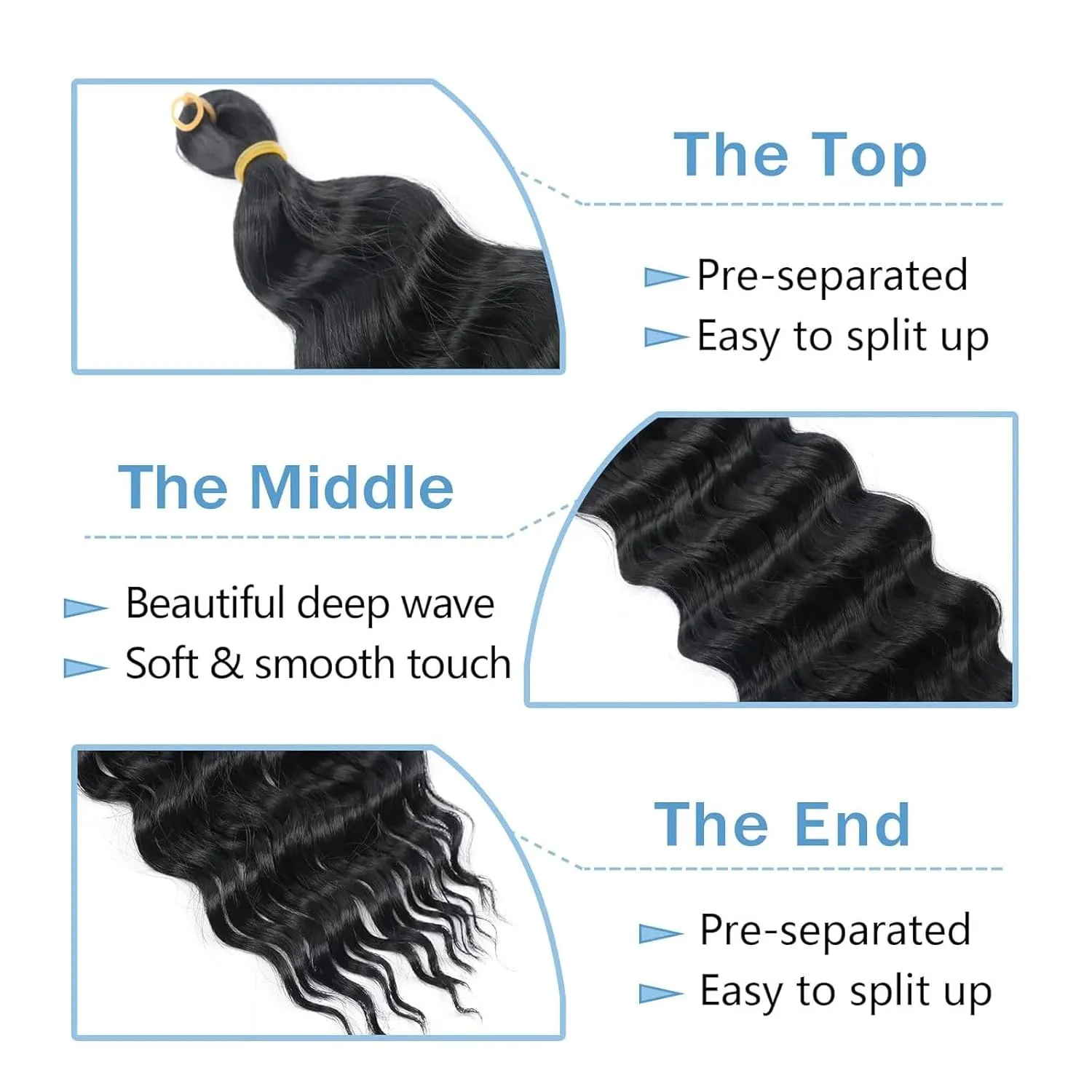 Deep Wave Crochet Hair Auburn Synthetic Water Wave Crochet Hair for Goddess 22Inch 3 Packs Wet and Wavy Braiding Hair Pre Stretched