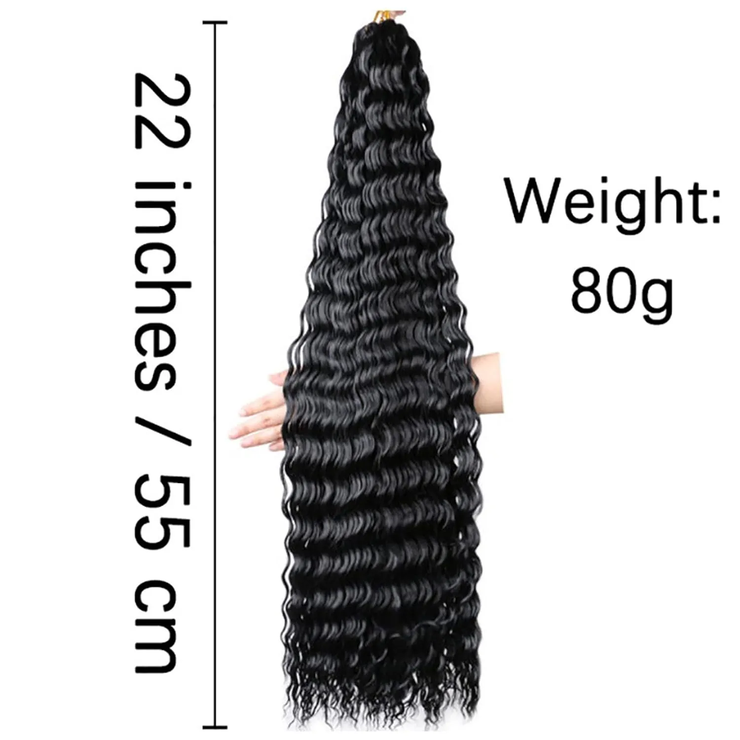 Deep Wave Crochet Hair Auburn Synthetic Water Wave Crochet Hair for Goddess 22Inch 3 Packs Wet and Wavy Braiding Hair Pre Stretched
