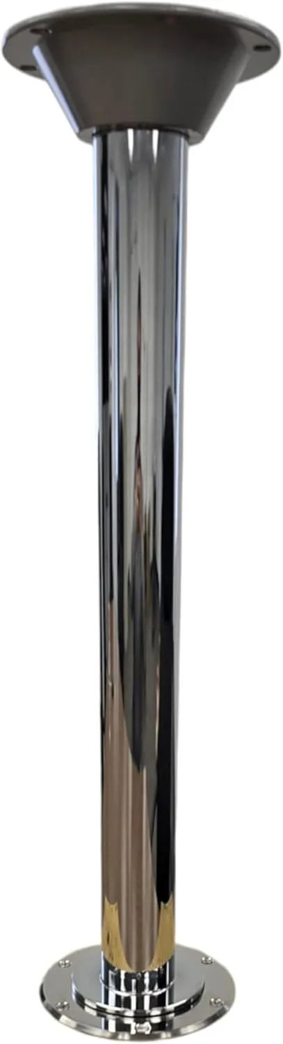 Detachable Flat Surface Mount Boat Table Post System – Stainless Steel Tabletop Post with Mounting Brackets – Flat Mounting Plate for Easy Walk-Over Access – Comes in Chrome,Silver & Black Options