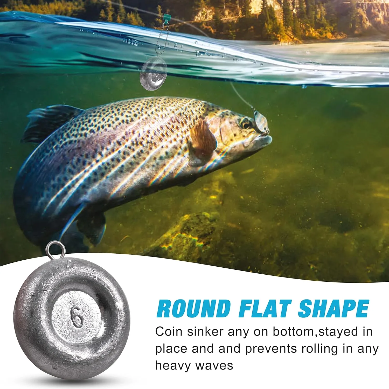 Disc Sinkers Fishing Weights,Coin Sinkers Weights Saltwater Surf Fishing Weights Catfishing Gear Tackle 8oz 6oz 5oz 4oz 3oz 2oz 1oz