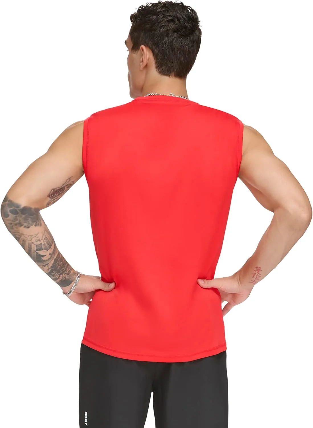 DKNY Men's Sleeveless Quick Dry 40  Protection UPF Active Top