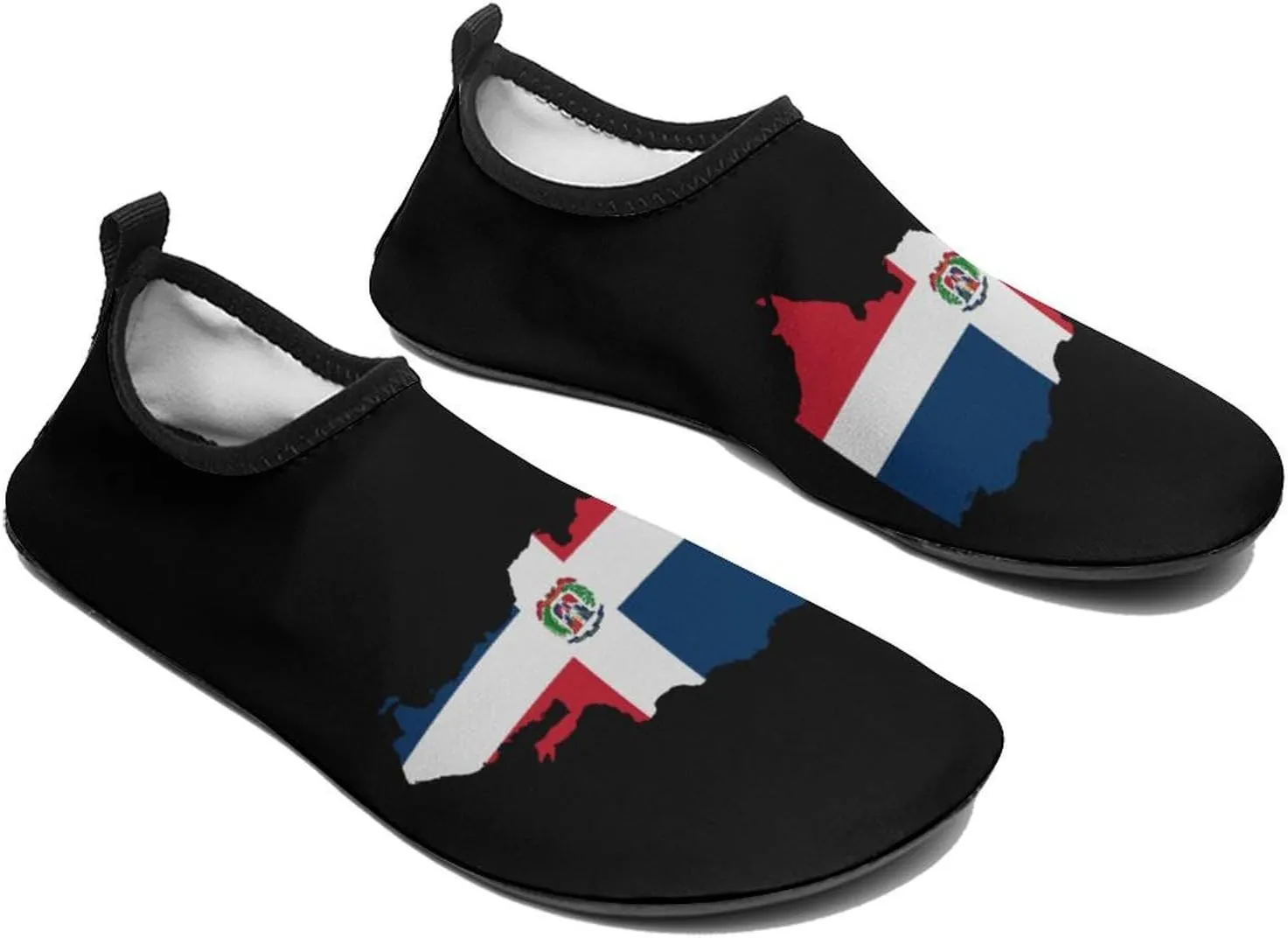 Dominican Republic Map Flag Water Shoes Quick-Dry Sports Barefoot Shoes Swim Shoes Slip-on for Beach Pool Yoga