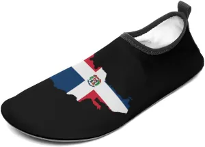 Dominican Republic Map Flag Water Shoes Quick-Dry Sports Barefoot Shoes Swim Shoes Slip-on for Beach Pool Yoga