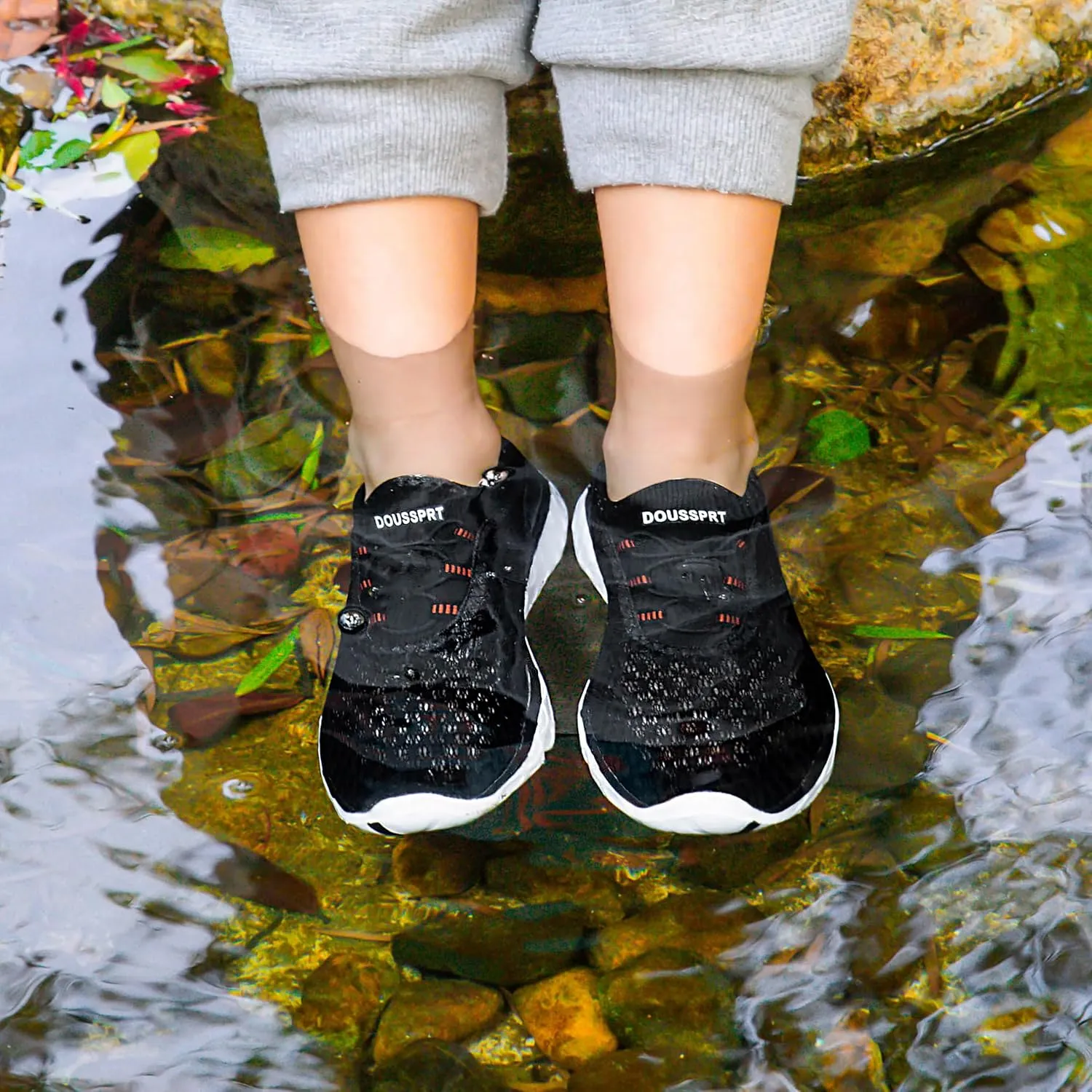 DOUSSPRT Water Shoes for Kids Boys Girls Quick Dry Beach Sports Swim Pool Aqua Shoes for Toddler/Little Kid/Big Kid