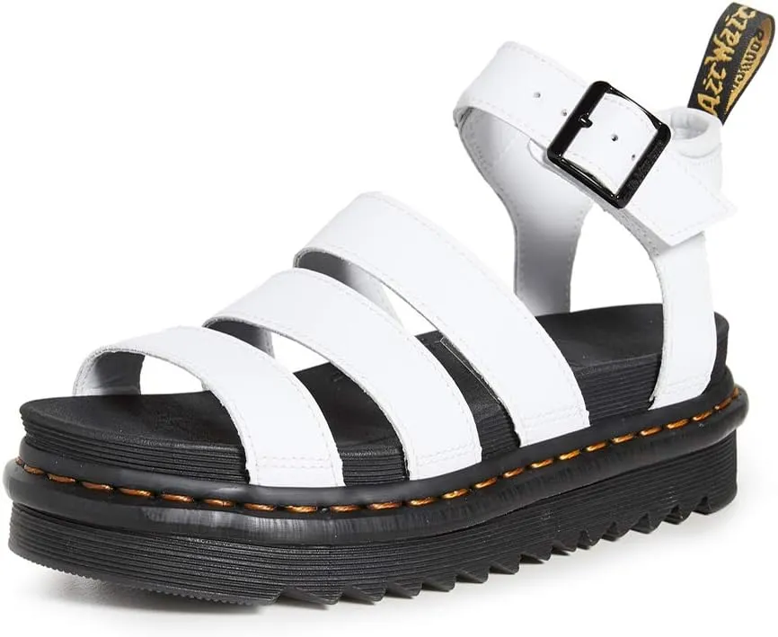 Dr. Martens Women's Blaire Fisherman Sandal, White Hydro Leather,