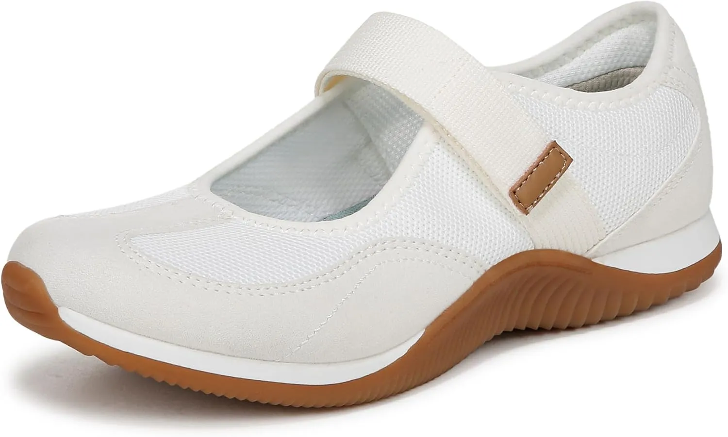 Dr. Scholl's Womens Goodie Mary Jane Flat White Tofu Fabric 9 M