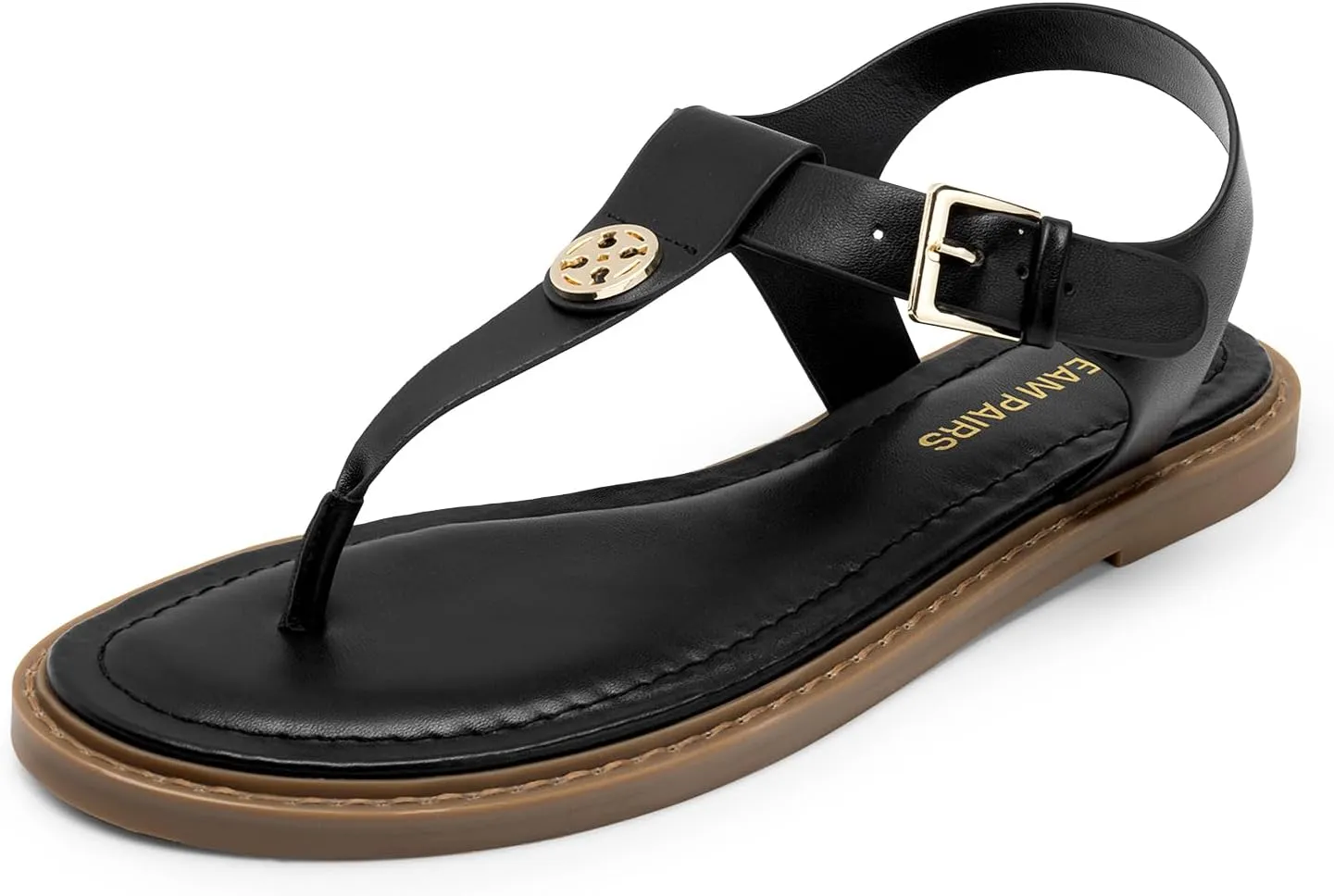 DREAM PAIRS Dressy T-Strap Flat Thong Sandals for Women Comfort Roman Gladiator Casual Summer Beach Flip Flop Shoes with Adjustable Back Ankle Strap