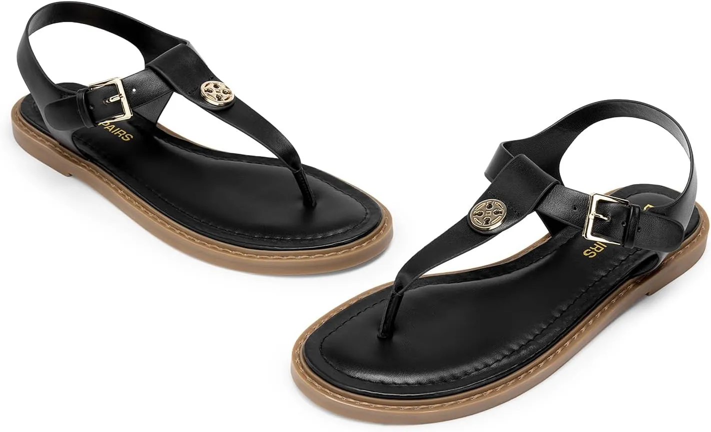 DREAM PAIRS Dressy T-Strap Flat Thong Sandals for Women Comfort Roman Gladiator Casual Summer Beach Flip Flop Shoes with Adjustable Back Ankle Strap