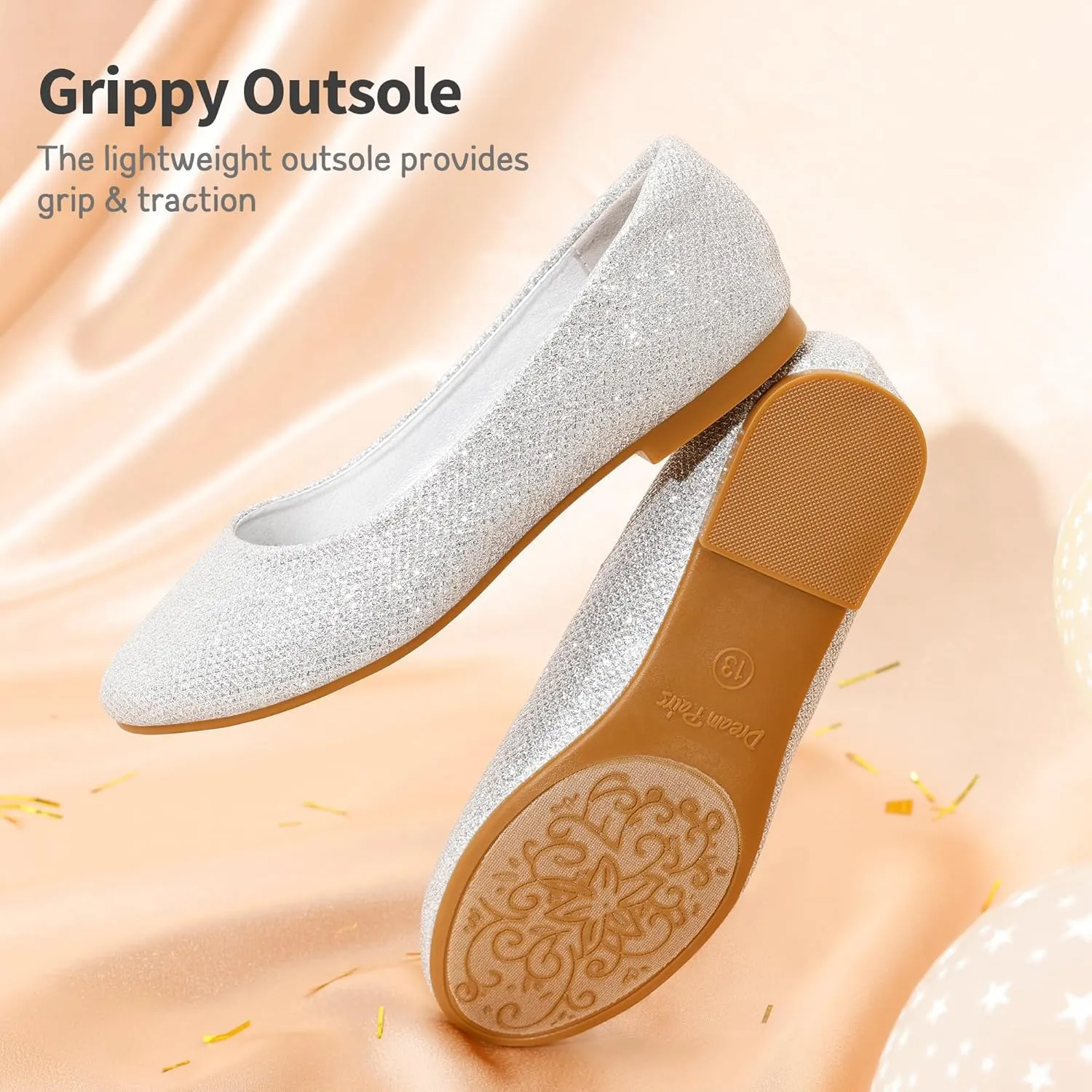 DREAM PAIRS Girls Dress Shoes Slip on Ballerina Flats for Wedding/Party
