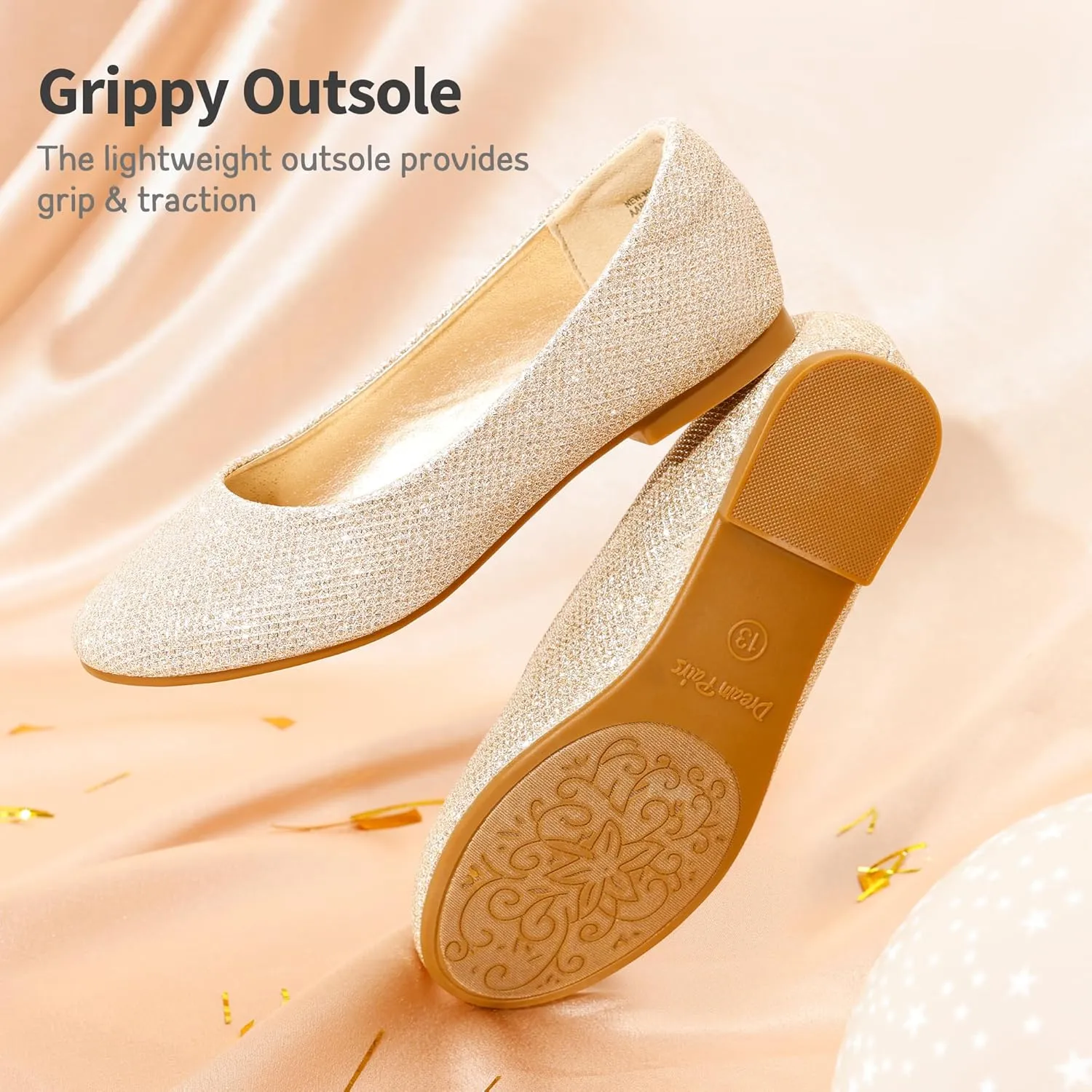 DREAM PAIRS Girls Dress Shoes Slip on Ballerina Flats for Wedding/Party