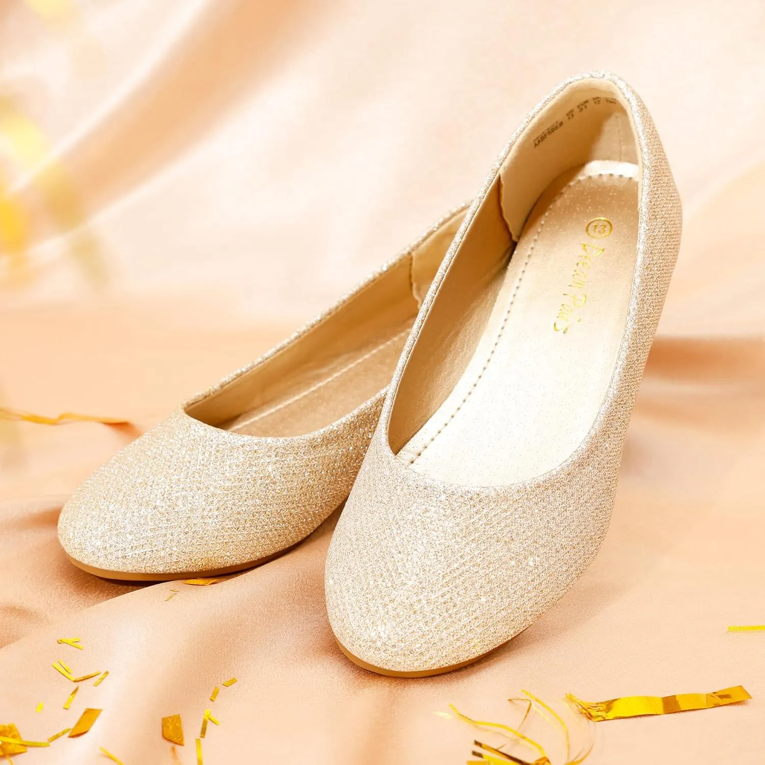 DREAM PAIRS Girls Dress Shoes Slip on Ballerina Flats for Wedding/Party