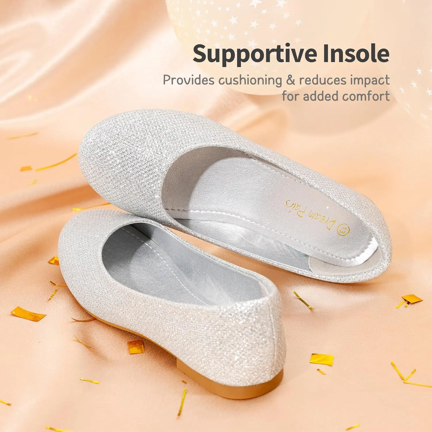 DREAM PAIRS Girls Dress Shoes Slip on Ballerina Flats for Wedding/Party