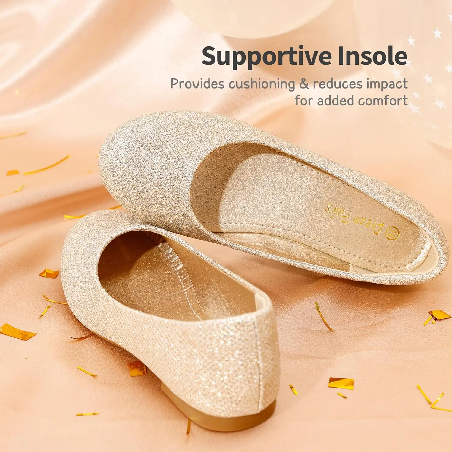 DREAM PAIRS Girls Dress Shoes Slip on Ballerina Flats for Wedding/Party