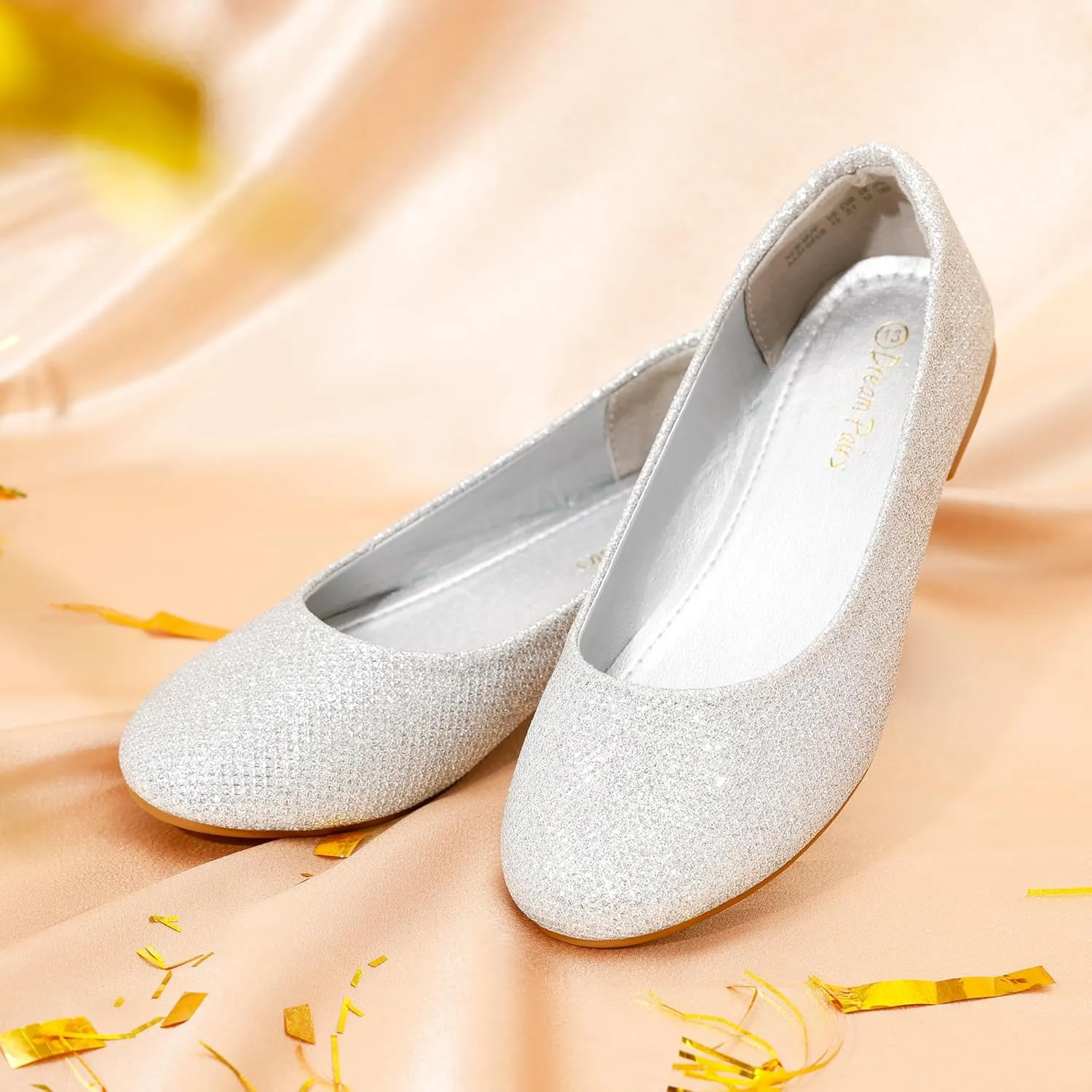 DREAM PAIRS Girls Dress Shoes Slip on Ballerina Flats for Wedding/Party
