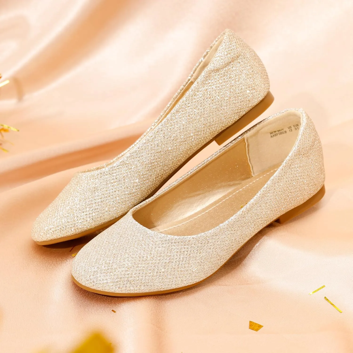 DREAM PAIRS Girls Dress Shoes Slip on Ballerina Flats for Wedding/Party