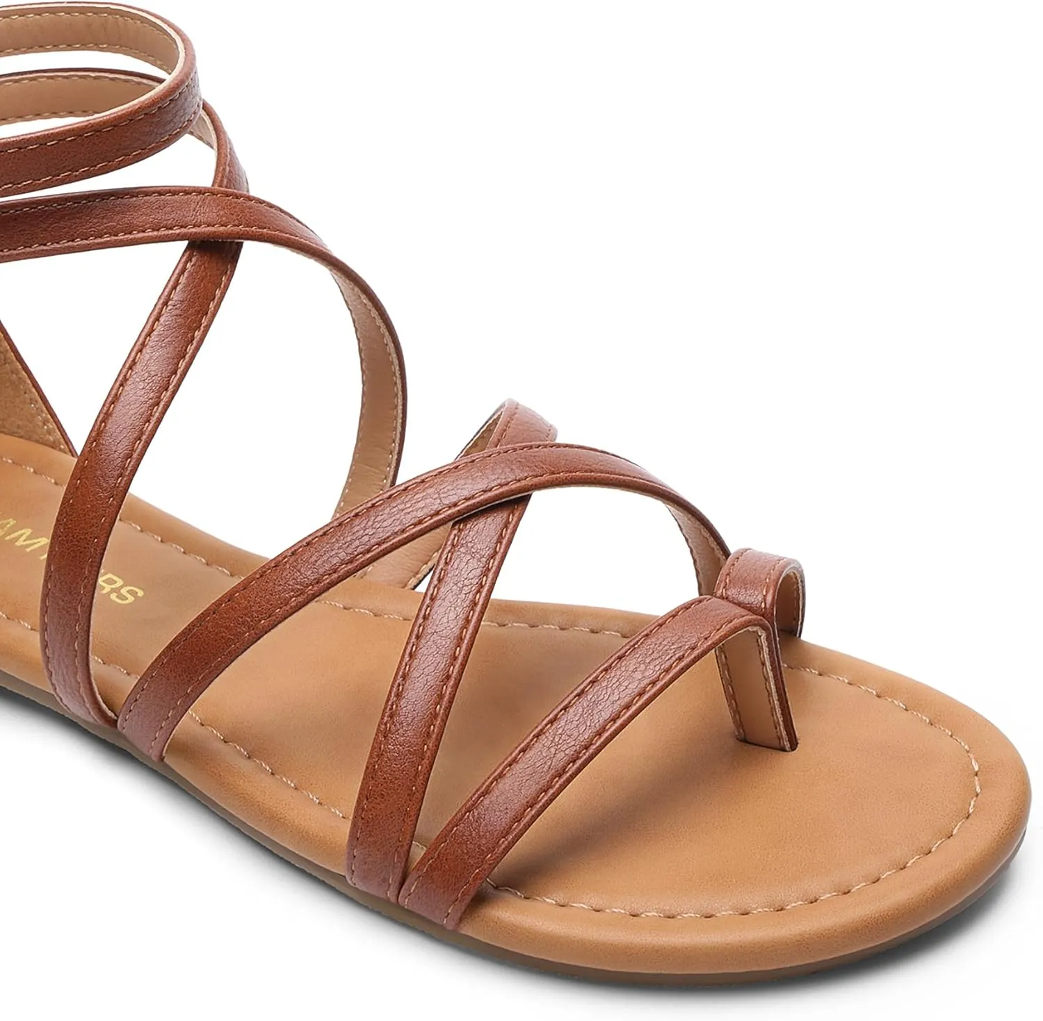 DREAM PAIRS Women's Dressy Gladiator Summer Cross Strappy Sandals Comfort Flat Casual Beach Fisherman Thong Sandals